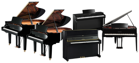 5 Yamaha pianos